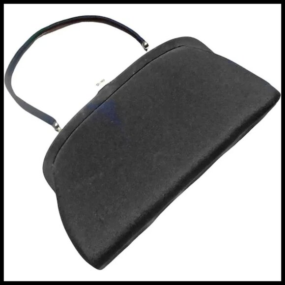 Vintage Convertible Evening Clutch, Deadstock Black Purse - Picture 4 of 13